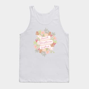 Sweet Christmas Wishes with Snowflakes Tank Top